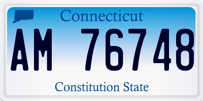 CT license plate AM76748