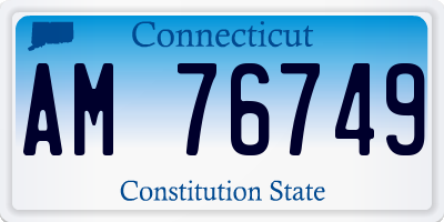 CT license plate AM76749