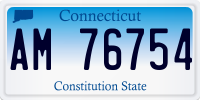 CT license plate AM76754