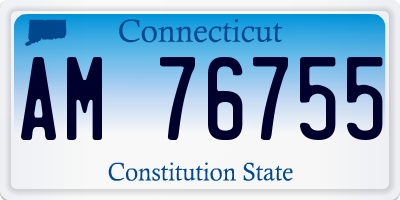 CT license plate AM76755