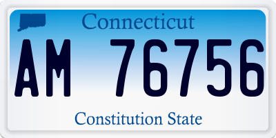 CT license plate AM76756