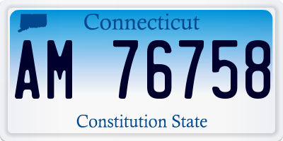 CT license plate AM76758