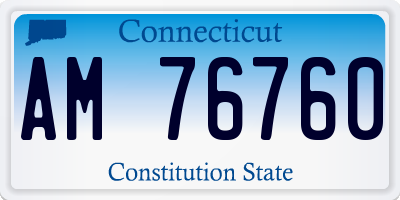 CT license plate AM76760