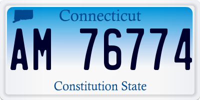 CT license plate AM76774
