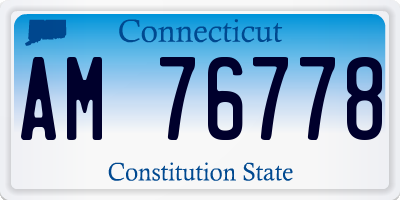 CT license plate AM76778
