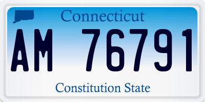 CT license plate AM76791