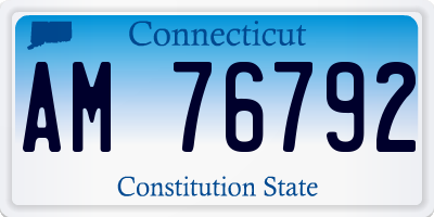 CT license plate AM76792