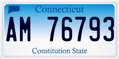 CT license plate AM76793
