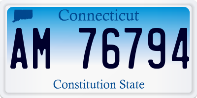 CT license plate AM76794