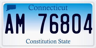 CT license plate AM76804