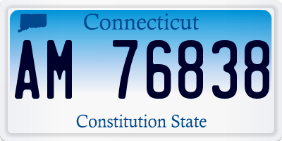 CT license plate AM76838