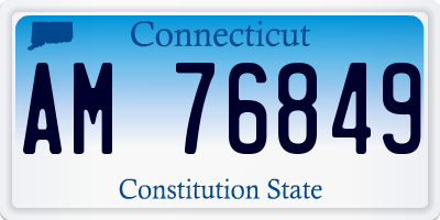 CT license plate AM76849