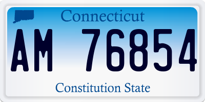 CT license plate AM76854
