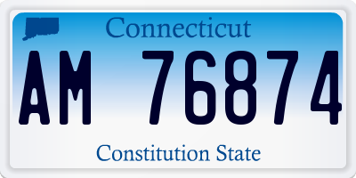 CT license plate AM76874