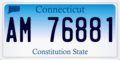 CT license plate AM76881