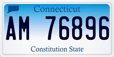 CT license plate AM76896