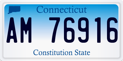 CT license plate AM76916