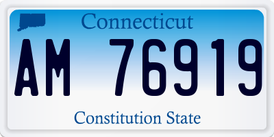 CT license plate AM76919