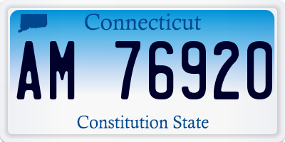 CT license plate AM76920
