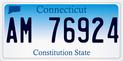 CT license plate AM76924