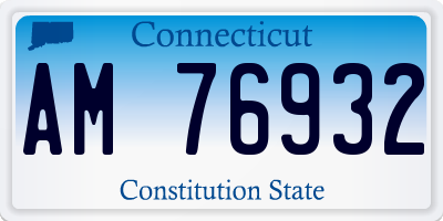 CT license plate AM76932
