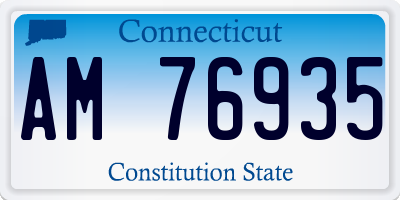 CT license plate AM76935