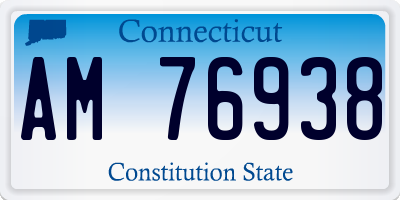 CT license plate AM76938
