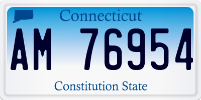 CT license plate AM76954