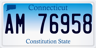 CT license plate AM76958