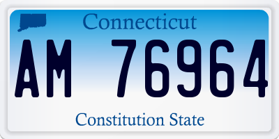 CT license plate AM76964