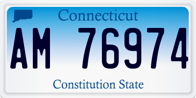 CT license plate AM76974