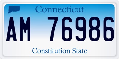 CT license plate AM76986