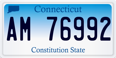CT license plate AM76992