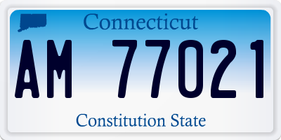CT license plate AM77021