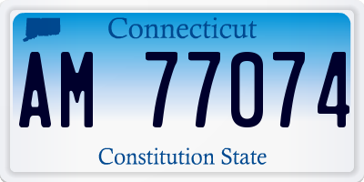 CT license plate AM77074