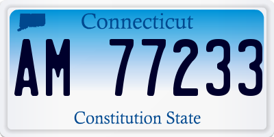 CT license plate AM77233