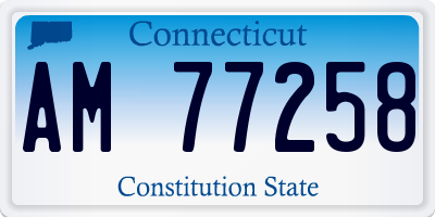 CT license plate AM77258