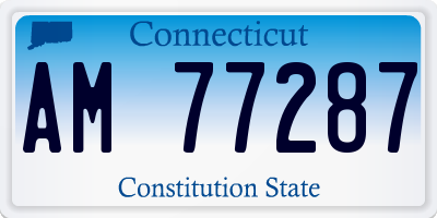 CT license plate AM77287