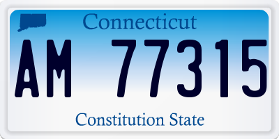 CT license plate AM77315