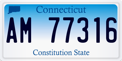 CT license plate AM77316