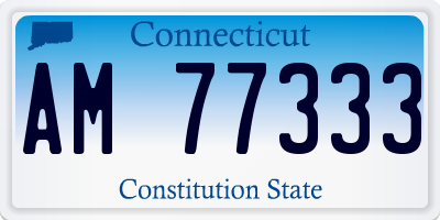 CT license plate AM77333