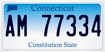 CT license plate AM77334