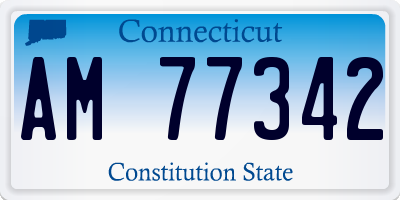 CT license plate AM77342