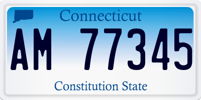 CT license plate AM77345