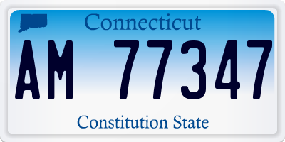 CT license plate AM77347