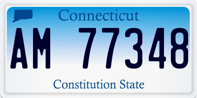 CT license plate AM77348