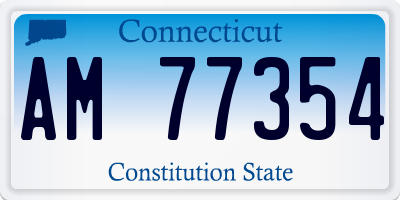 CT license plate AM77354
