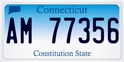 CT license plate AM77356