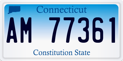 CT license plate AM77361