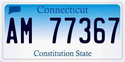 CT license plate AM77367